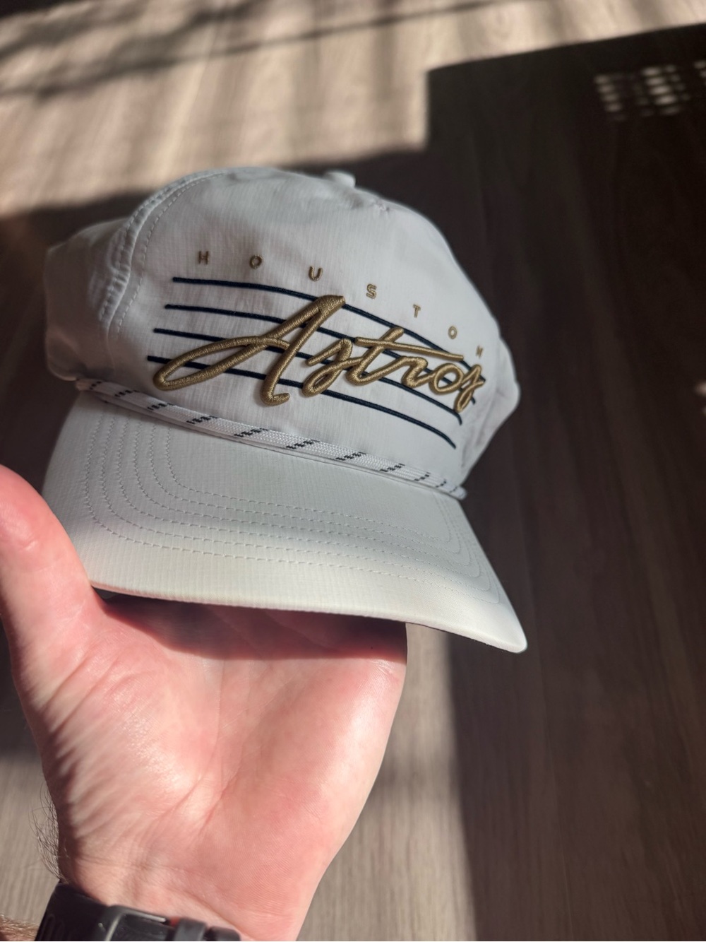 Houston Astros 47 Brand White Rope Snapback Hat Gold Script Logo - Picture 2 of 4